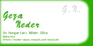 geza neder business card